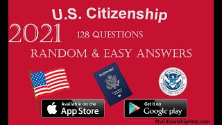 2021 U.S. Citizenship Test - 128 Questions - RANDOM Order & EASY Answers - Biden & Harris