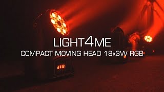 LIGHT4ME COMPACT MOVING HEAD 18x3W RGB LED – mini głowica ruchoma LED