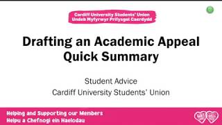 Drafting an Academic Appeal Summary Video
