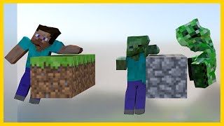 Minecraft - Steve VS Zombie, Creeper & a villager - [Softbody Race]
