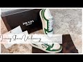 UNBOXING: PRADA 2022 LOGO SNEAKERS - Green / White combo! Detail review & try on!