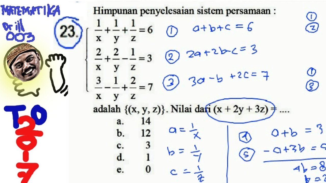 Contoh Soal Spldv Pecahan Dan Penyelesaiannya | Contoh Soal