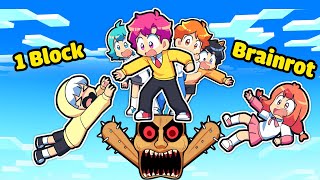 HIHA VÀ 5 THÀNH VIÊN SINH TỐ TEAM SINH TỒN 1 BLOCK BRAINROT TRONG MINECRAFT*HIHA ONE BLOCK 😱🤣