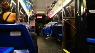 On-Board MTA New York City Bus 1998 NovaBus RTS-06 5036 With A Transmission Whine On The Q17