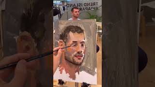 ❤️ Modern Portrait of a man sketched in oil