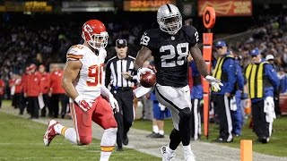 Latavius Murray breaks a 90-yard touchdown (Week 12, 2014)