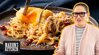 Pantry pasta! 💥 Spicy tuna spaghetti w crispy deep fried egg 😆| Marion's Kitchen