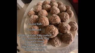 Coconut balls | Easy dessert no bake | Easy short recipe video| Easy baking recipes| Christmas |