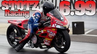 Frankie Stotz 6.99@201mph first 6 second NHDRO pro street bike