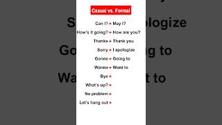 Casual vs. Formal #english #shorts