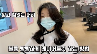 얇고 힘없는 머리 볼륨살리는 레이어드컷 커트 동영상