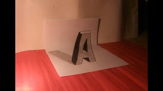 3D Trick Art on Paper, Letter A with Graphite Pencil