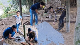 Construction: Build the chicken coop foundation with the help of a kind man