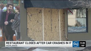 Man charged with DUI after crashing car into Highlands restaurant