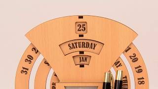 INFINITE CIRCULAR CALENDAR WITH PEN ,CARD HOLDER AND PHOTO FRAME #Calendarforlifetime