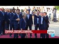 france victory parade french players arrive at Élysée palace