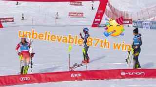 Ski Alpin Women's Slalom Are 2.run - 87th Win for Mikaela Shiffrin History