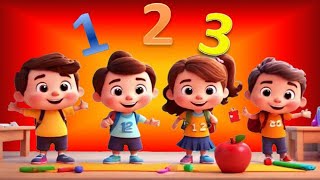 TEKL Count 1234 One two three, Number | Yellow Color Apple | 1234 nursery song