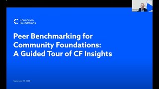 Peer Benchmarking for Community Foundations A Guided Tour of CF Insights