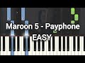 Maroon 5 - Payphone | Wiz Khalifa (Simple Piano, Piano Tutorial) Sheet 琴譜