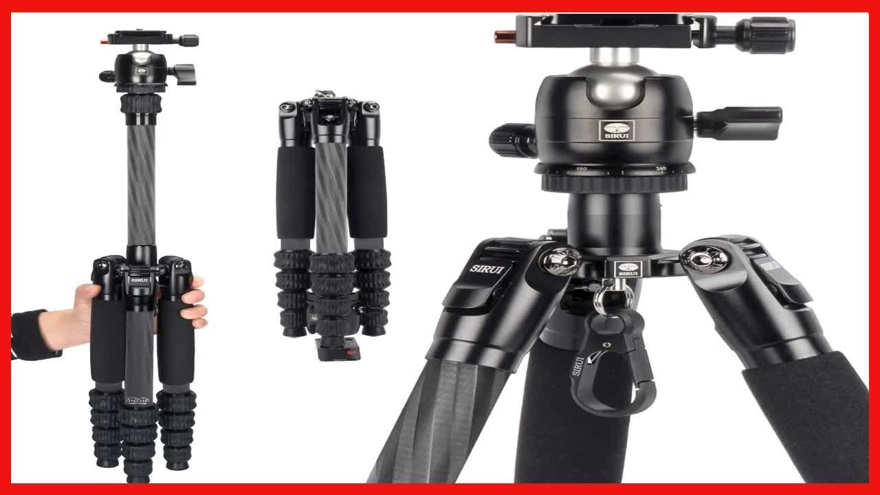 SIRUI Traveler 5CX Carbon Fiber Tripod 51.97 Inches Camera Tripod ...