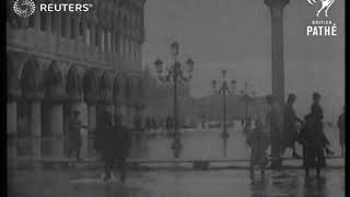 ITALY:  DISASTERS: Record high water for eighteen years threatens Venice (1934)