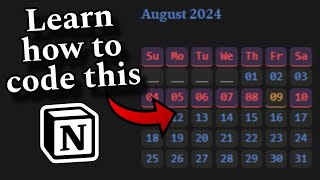 Advanced Notion Coding - Mini Calendar