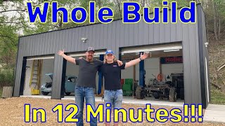 12 Minute Dream Garage! - DIY Timelapse Shop Build- Post Frame Pole Barn  Shed C