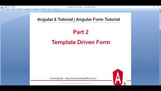 Part -2 : Template Driven Form | Angular Form Tutorial | Angular 8/12 Tutorial