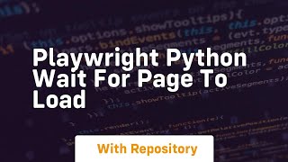 playwright python wait for page to load