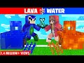 LAVA VS WATER WAR IN MINECRAFT 😱 CASTLE BUILD BATTLE CHALLENGE (Noob vs Pro)