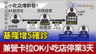 基隆增5確診 兼營卡拉OK小吃店停業3天