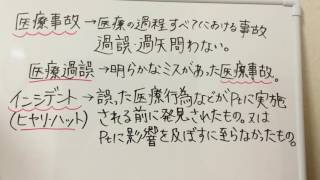 【医療安全】医療事故とインシデント