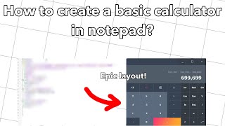 HOW TO CREATE A BASIC CALCULATOR IN NOTEPAD | Tutorial (Batch)