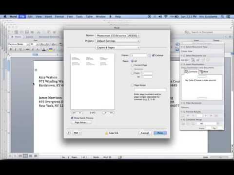 How to Do a Mail Merge & Labels Using Word 2011 on mac computer How to Do a Mail Merge & Labels Using Word 2011 on mac computer