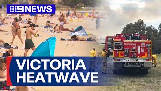 Grass fires spread as Victorians sweat through extreme heat | 9 News Australia