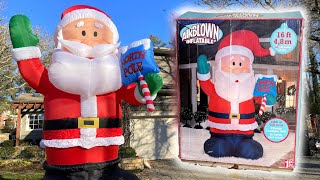 Reviewing My DREAM Inflatable! | 16' Airblown Inflatable North Pole Sign Santa by Gemmy