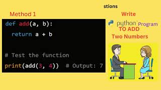 Write Python Program to Add Two Numbers | Different Methods | Python Programming