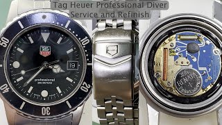 Tag Heuer Professional Dive Watch - Service Repair and Refinishing Vintage Tag - Bezel Fixed