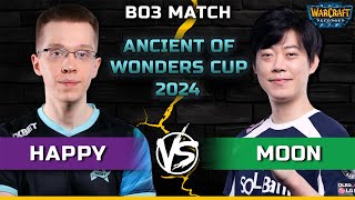 WC3 | Bo3 Match | [UD] Happy vs Moon [NE] | Ancient of Wonders Cup 2024 #4