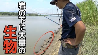 岩の下に潜む〇〇を釣り上げる！！