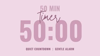 💗 50 Minute Quiet Countdown Timer ⌛ Gentle Alarm ⏰ Aesthetic Pastel Pink