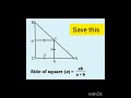 finding side of square#shorts#viral#trending#mustaheed maths channel