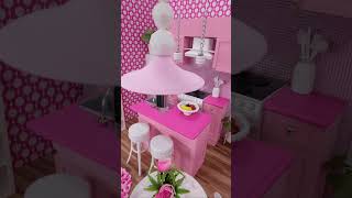 Barbie Doll Pink Pop Apartment DIORAMA #shorts #dioramas #onesixthscale