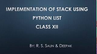 #2 stack implementation using list in python
