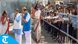 President Droupadi Murmu arrives at Kaziranga National Park in Assam