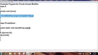 Private access modifier in java||JAVA in Telugu Lecture-49