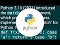 Replacements for switch statement in Python?
