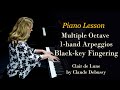 How to Play Major Arpeggios (Bb Eb Ab Db): “Black-key Fingering”; demo Debussy Clair de Lune