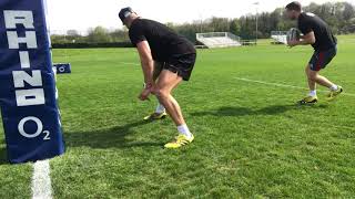 Rugby Drill to practise delivery from the scrum for a number 8